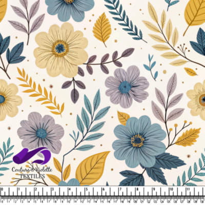 Muted Floral Pattern with Leaves