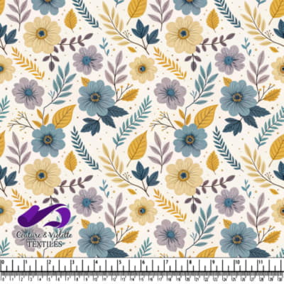 Muted Floral Pattern with Leaves