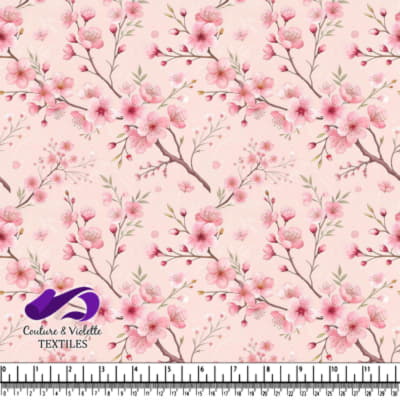 Motif de Fleurs de Cerisier Rose Doux