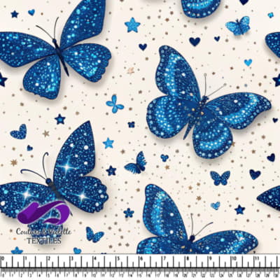Blue Starry Butterflies Pattern