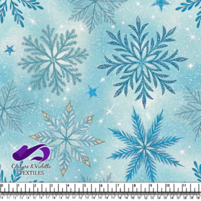 Motif d'Hiver en Flocon de Neige Éblouissant Bleu
