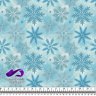 Motif d'Hiver en Flocon de Neige Éblouissant Bleu