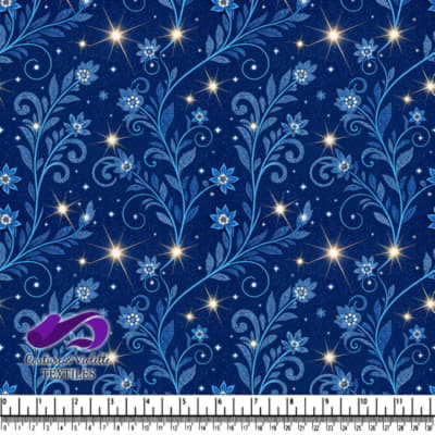 Blue Floral Galaxy Pattern