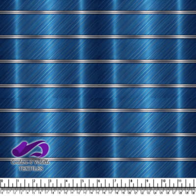 Blue Metallic Striped Fabric Pattern