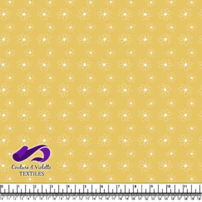 Yellow Floral Pattern Textile Design