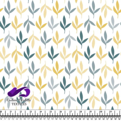 Autumn Leaves Pattern on White Background