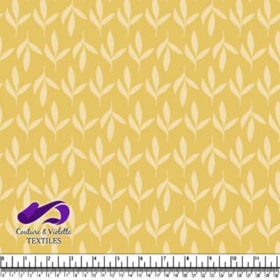 Golden leaf pattern textile design