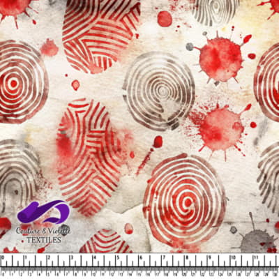 Red and Gray Fingerprint Pattern Design