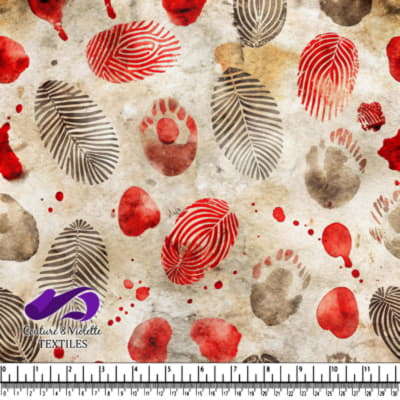 Bloody crime scene fingerprints pattern