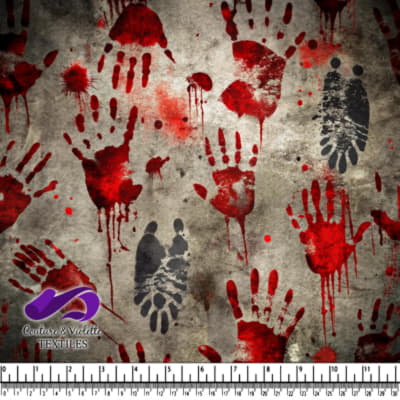 Bloody Handprints and Footprints Pattern