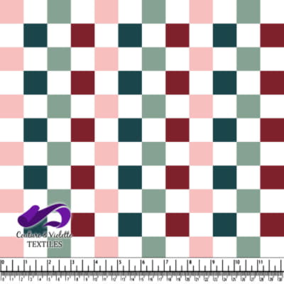 Checkerboard - Deep teal & winery color