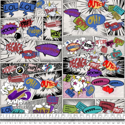 Comic book - Story in style colorful words on a white background