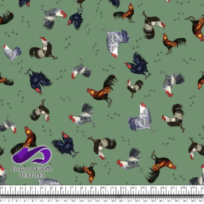 Roosters and Hens - Feathered Flock on London Frost background