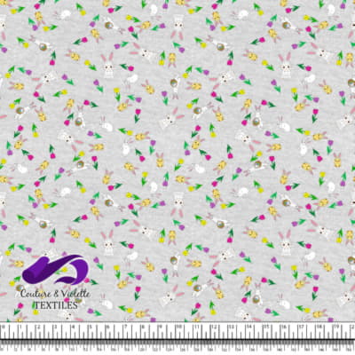 Easter - Ferrets and friends with tulips on white background