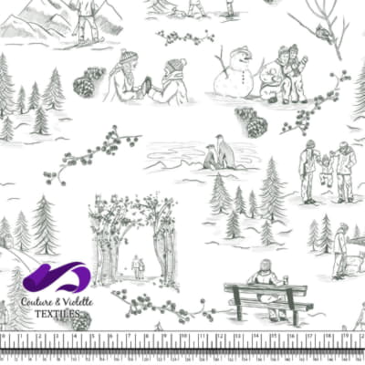 Toile de Jouy - Hiver - Dark sage