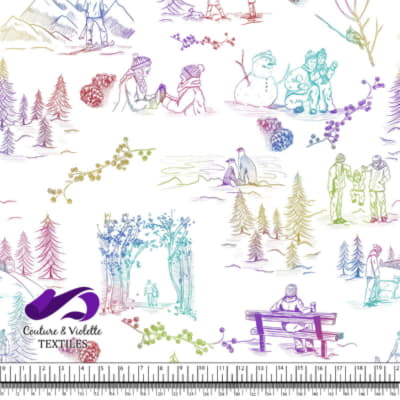 Toile de Jouy - Hiver - Mulicouleur