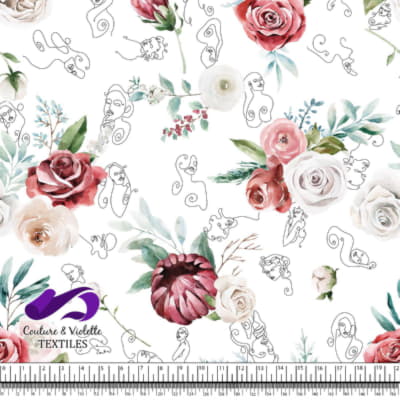 Pour le Rose - Couronnes de roses sur fond blanc