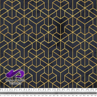 Geo art déco - Coin doré - After midnight blue