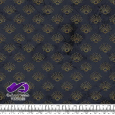 Geo art déco - Coquilles dorées - After midnight blue