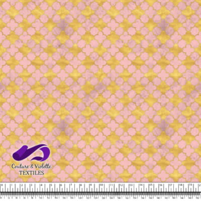 Geo art déco - Clovers Gold - First blush pink