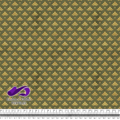 Geo art déco - Fleurs dorées - Olive