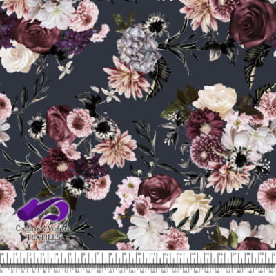 Shadow dream - Flowers - After midnight blue