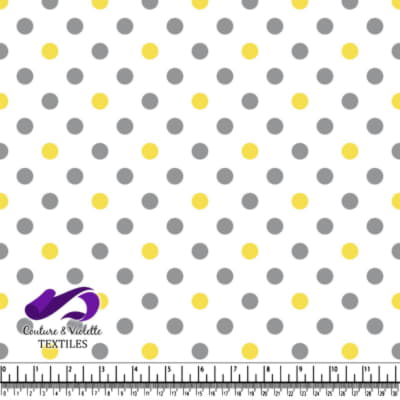 Spring Fling - Grey and yellow polka dots
