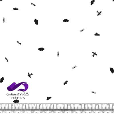 Little aviator - airplanes and clouds - white