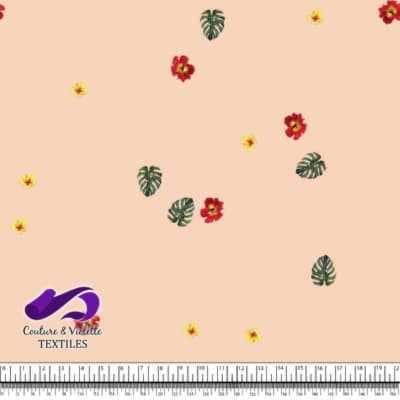 Hibiscus tropical minimaliste - Pêche