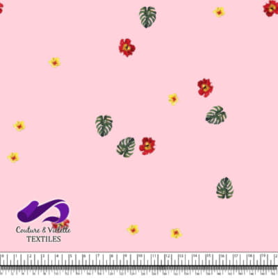 Tropical - hibiscus minimaliste - Rose