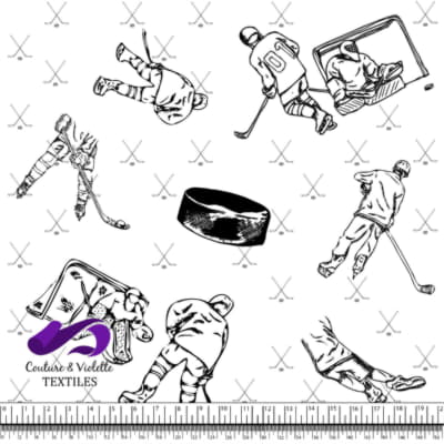 Ice Hockey Players and Puck Pattern