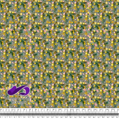 Microfleurs - Roses jaunes sur fond gris