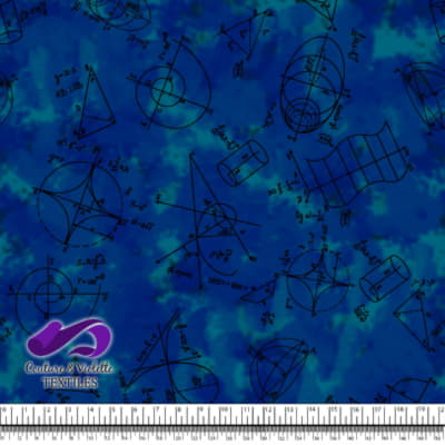 Techno - Mathematics - Black on blue background