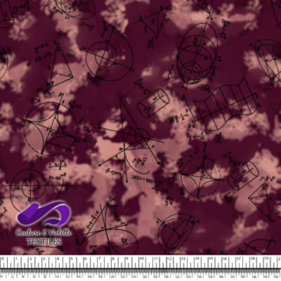 Techno - Mathematics - Black on red background