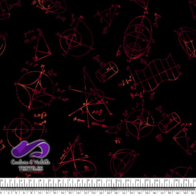 Techno - Mathematics - Red on black background