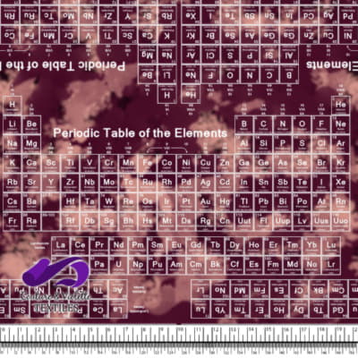 Techno - Periodic Table - White on red background