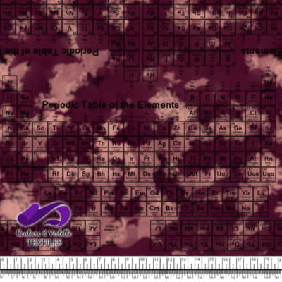 Techno - Periodic Table - Black on red background