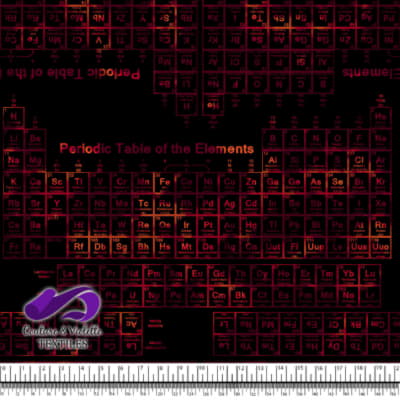Techno - Periodic Table - Red on black background