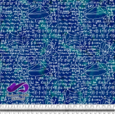 Techno - Algebra - White on blue background