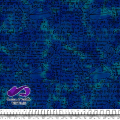 Techno - Algebra - Black on blue background