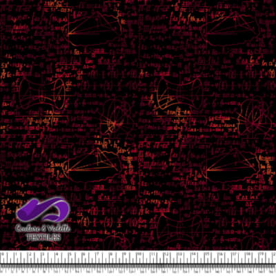 Techno - Algebra - Red on black background