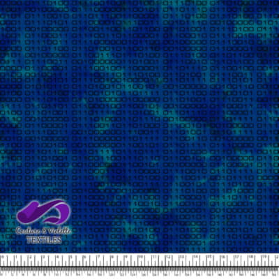 Techno - Binary - Black on blue background