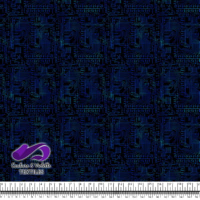 Techno - Circuit - Blue on black background