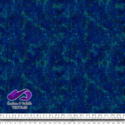 Techno - Circuit - Black on blue background