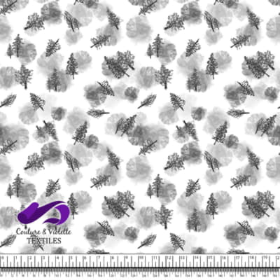 Mountain - Watercolor Black Pine Trees Winter